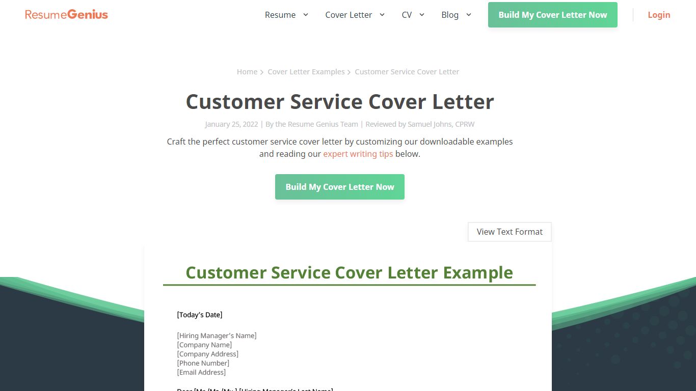 13 Great Customer Service Cover Letter Examples for 2022 - Resume Genius