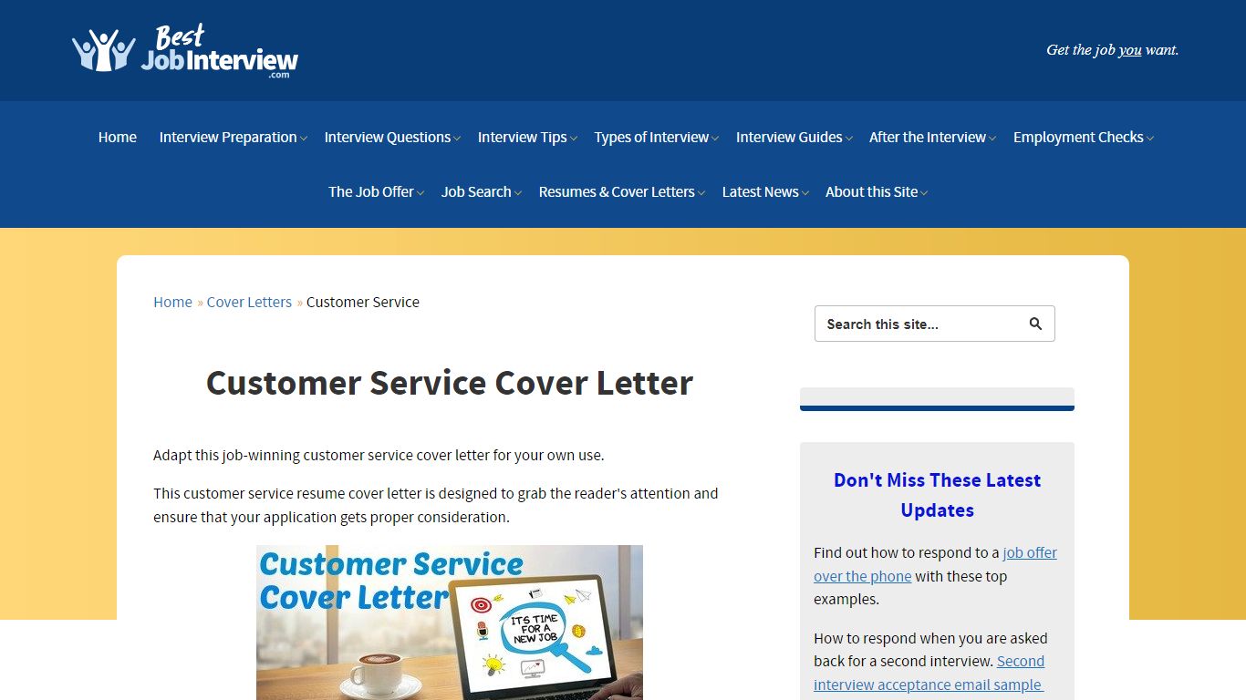 Customer Service Cover Letter Sample - best-job-interview.com